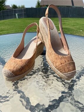 Cole Haan Cork Espadrille Wedge Slingback - Tan